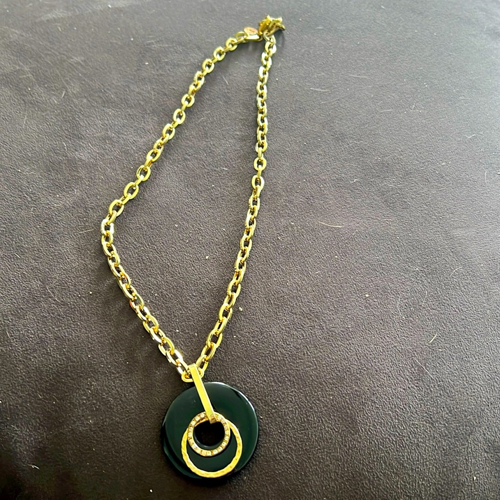 Long Black and Gold Necklace